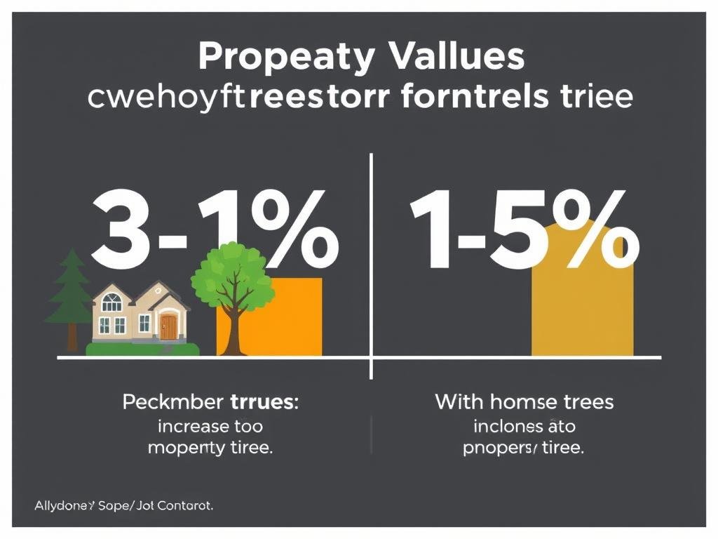 Chart showing property value increase with mature trees