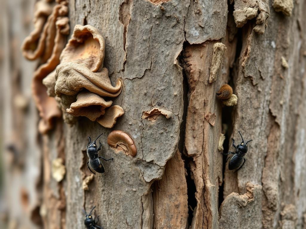 Close-up of tree disease symptoms