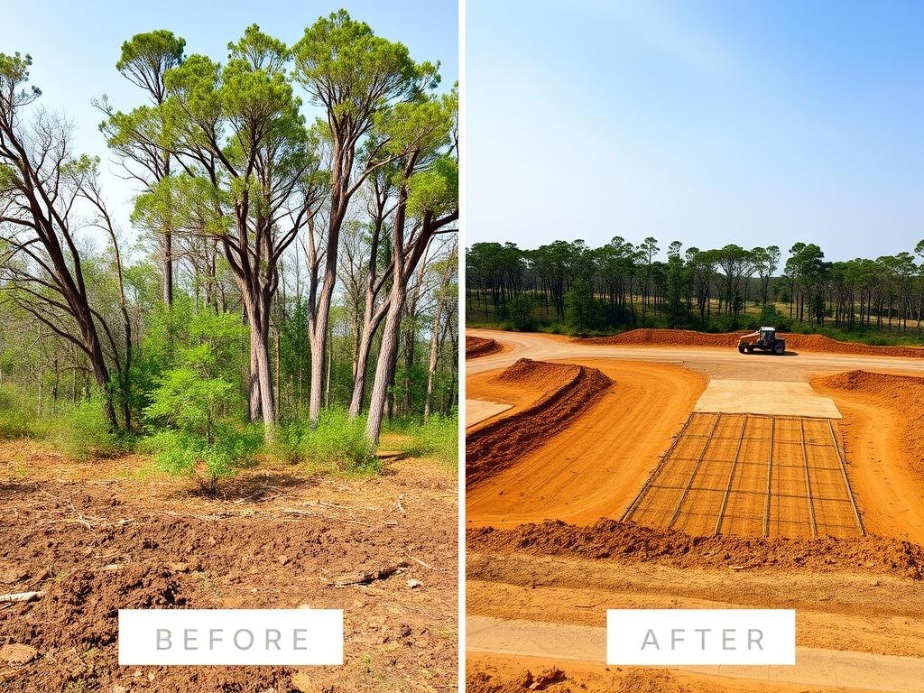 Land clearing by professional tree service company Land clearing by professional tree service company